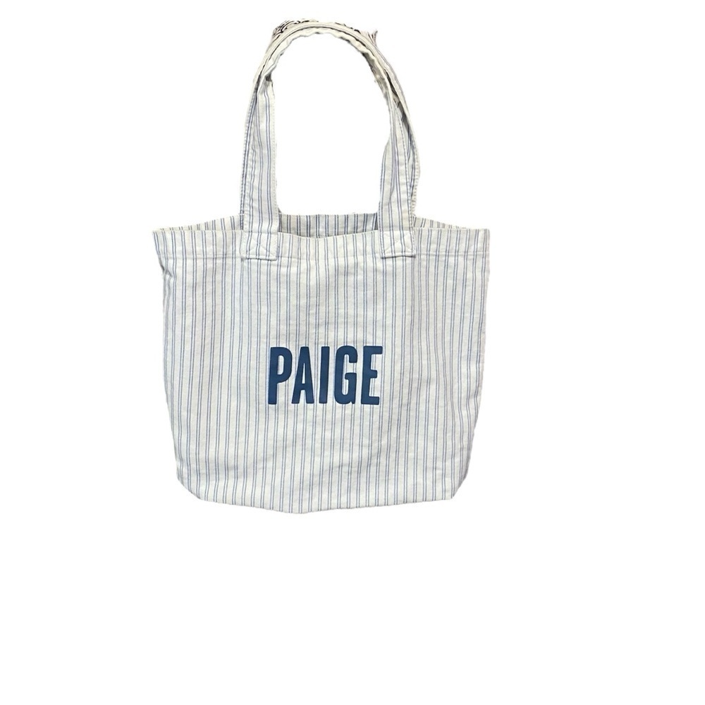 PAIGE Blue and White Striped Tote Bag